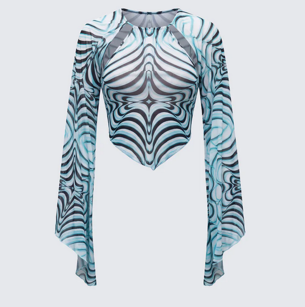 Finesse Ophelia Multi Mesh Extreme Sleeve Top