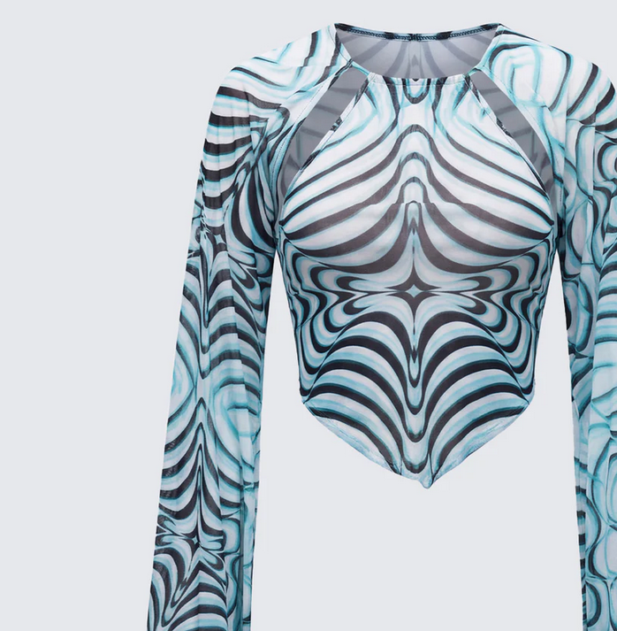 Finesse Ophelia Multi Mesh Extreme Sleeve Top