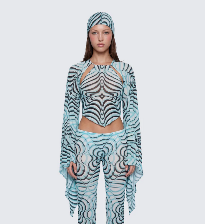 Finesse Ophelia Multi Mesh Extreme Sleeve Top