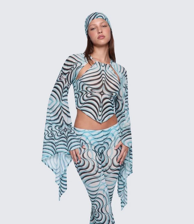Finesse Ophelia Multi Mesh Extreme Sleeve Top