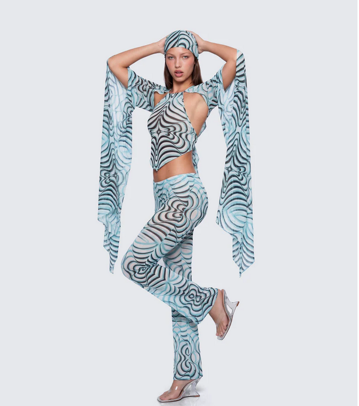 Finesse Ophelia Multi Mesh Extreme Sleeve Top