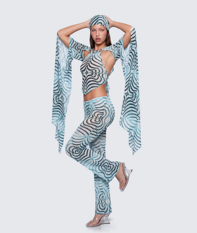 Finesse Ophelia Multi Mesh Flare Leggings