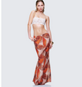 Finesse Noxie Brown Georgette Printed Maxi Skirt