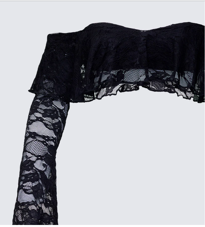 Finesse Rina Lace Ruffle Bandeau Top