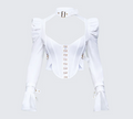 Finesse Tashi White Strap Detail Top