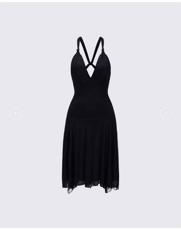 Finesse Siris Black Mesh Maxi Dress