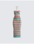 Finesse Derica Multi Open Knit Midi Dress