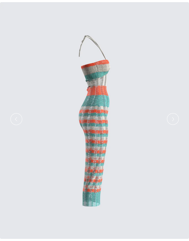 Finesse Derica Multi Open Knit Midi Dress