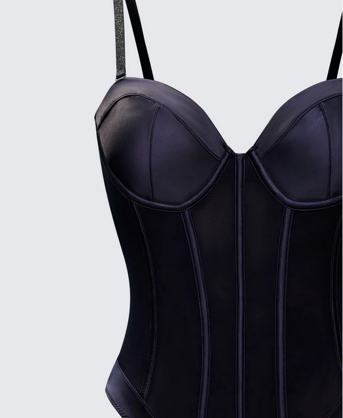 Finesse Cinderella Mesh Detachable Strap Bodysuit