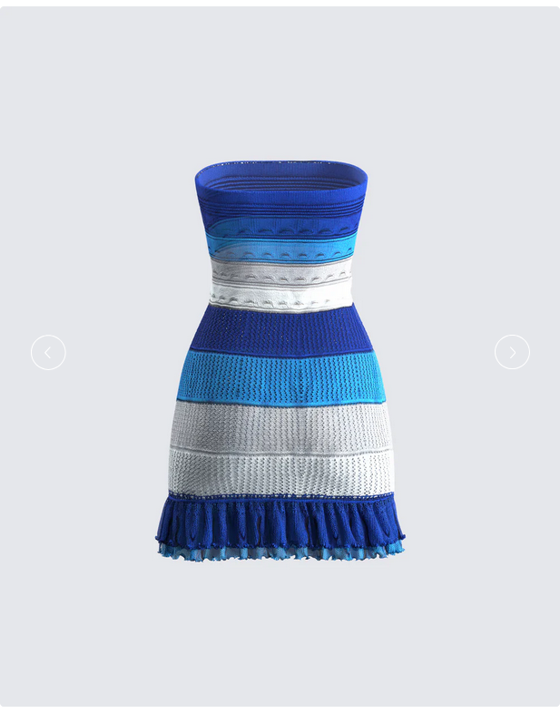 Finesse Rania Blue Sweater Mini Dress