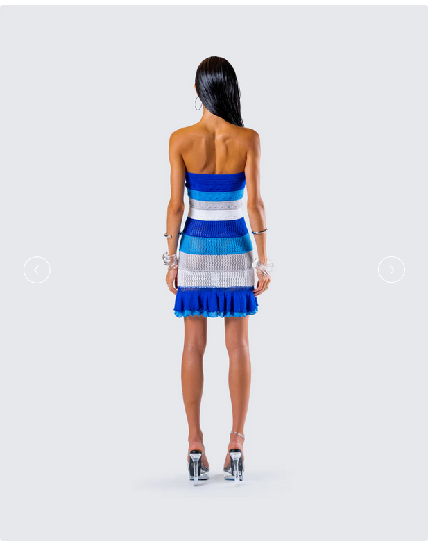 Finesse Rania Blue Sweater Mini Dress