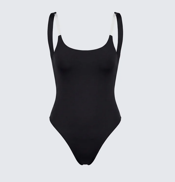 Finesse Beth Black Clear Strap Swim Suit