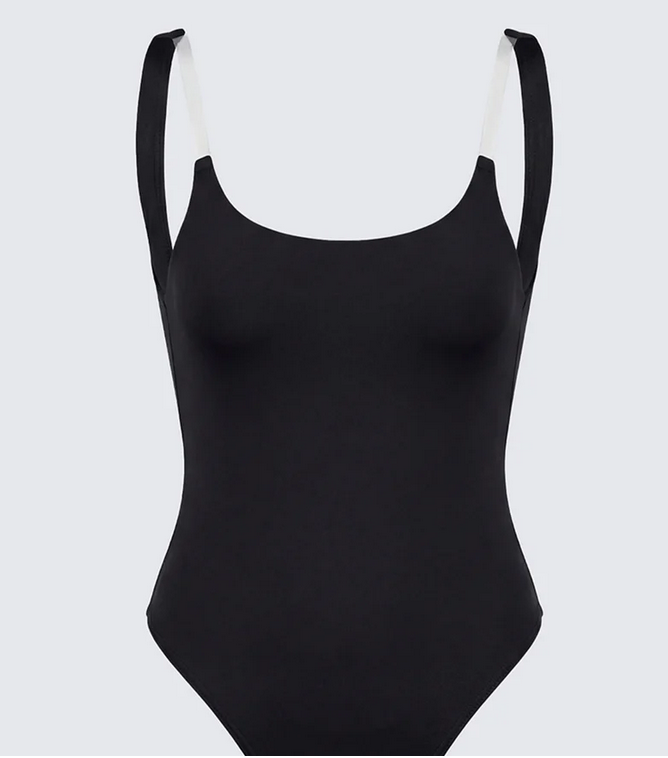 Finesse Beth Black Clear Strap Swim Suit