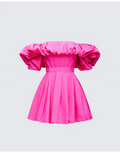 Finesse Rose Pink Corset Off Shoulder Mini Dress