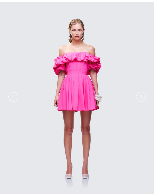 Finesse Rose Pink Corset Off Shoulder Mini Dress