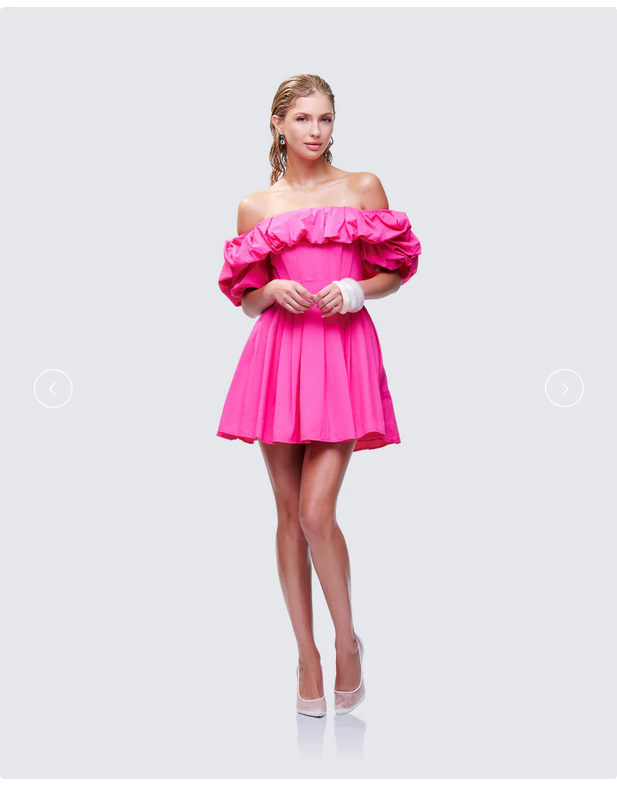 Finesse Rose Pink Corset Off Shoulder Mini Dress