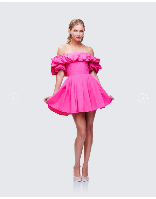 Finesse Rose Pink Corset Off Shoulder Mini Dress