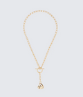 Finesse Odetta Gold T-Bar Heart Pendant Necklace