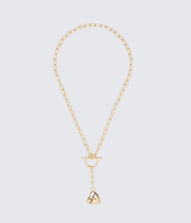 Finesse Odetta Gold T-Bar Heart Pendant Necklace
