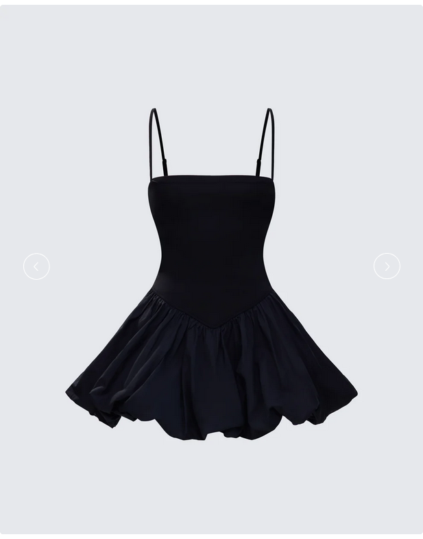 Finesse Hadley Black Bubble Mini Dress