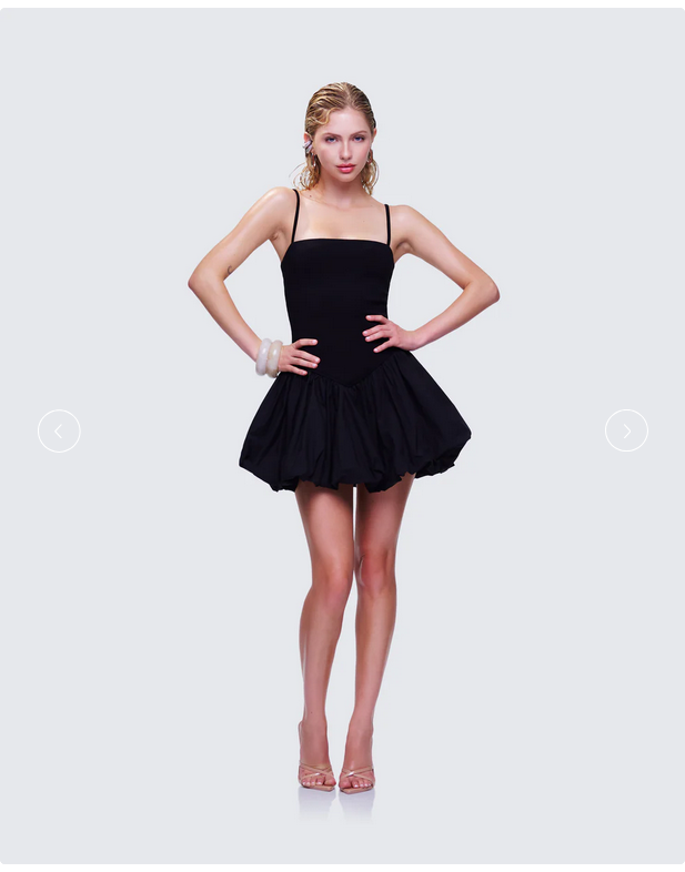 Finesse Hadley Black Bubble Mini Dress