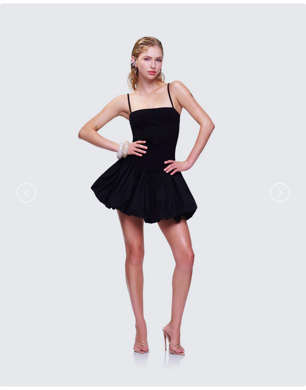 Finesse Hadley Black Bubble Mini Dress