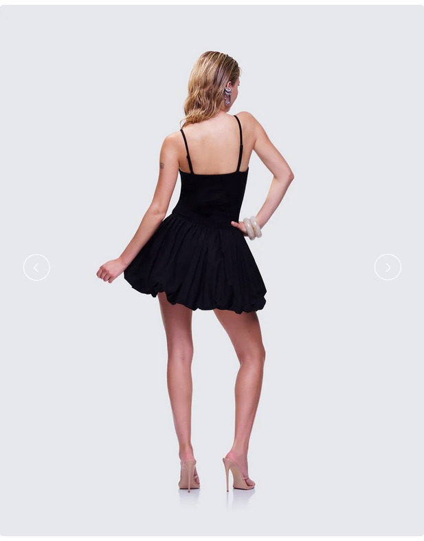 Finesse Hadley Black Bubble Mini Dress