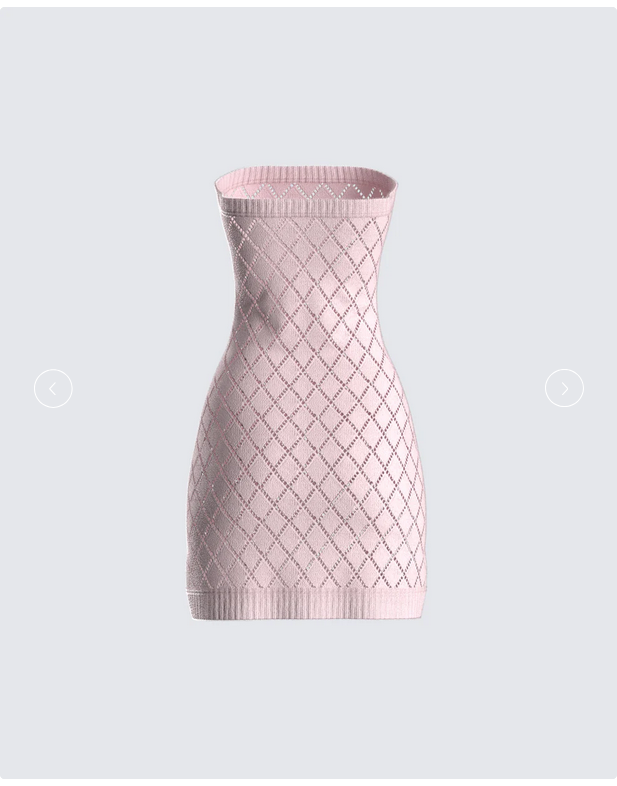 Finesse Celine Pink Pattern Knit Mini Dress