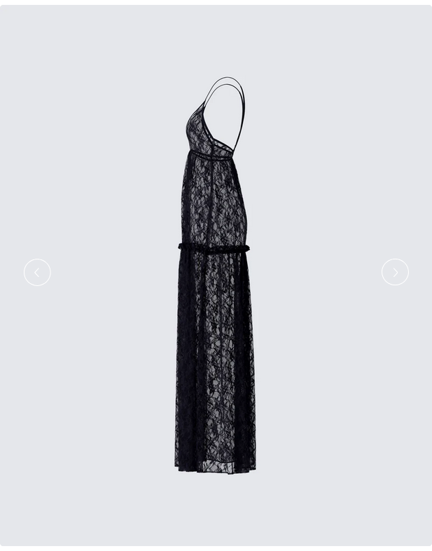 Finesse Marina Black Lace Sheer Maxi Dress