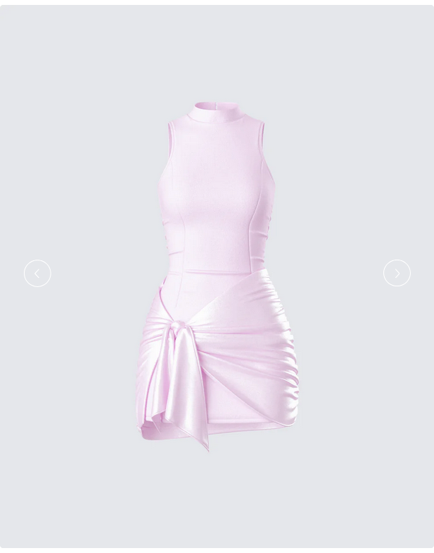 Finesse Lindsey Pink Wrap Mini Dress
