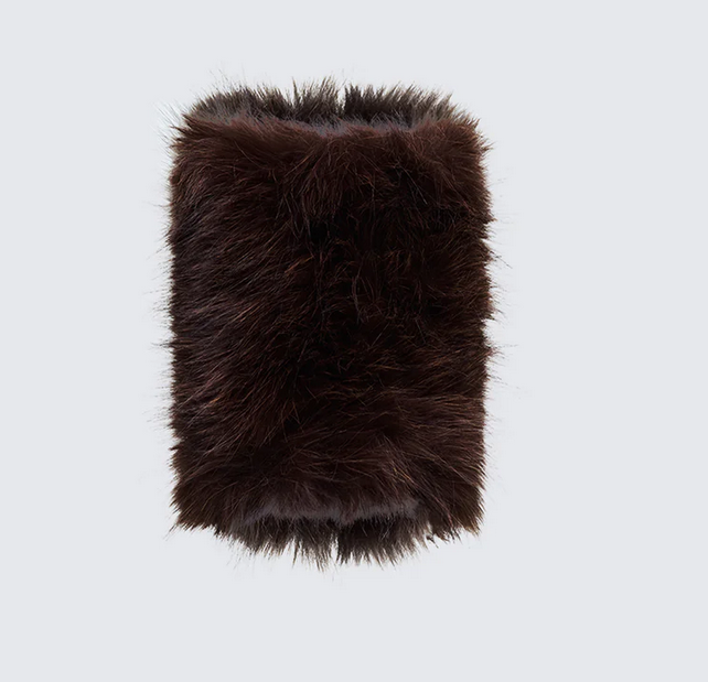 Finesse Mavys Brown Faux Fur Cuffs
