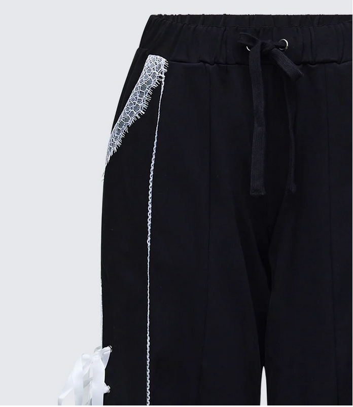 Finesse Corbyn Black Lace Window Sweatpants