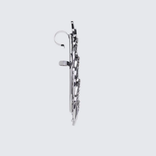 Finesse Ekua Silver Diamante Spiked Ear Cuff