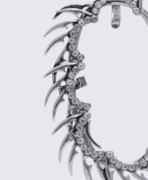 Finesse Ekua Silver Diamante Spiked Ear Cuff