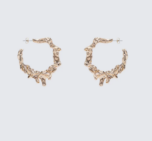 Finesse Julene Gold Organic Drip Hoops