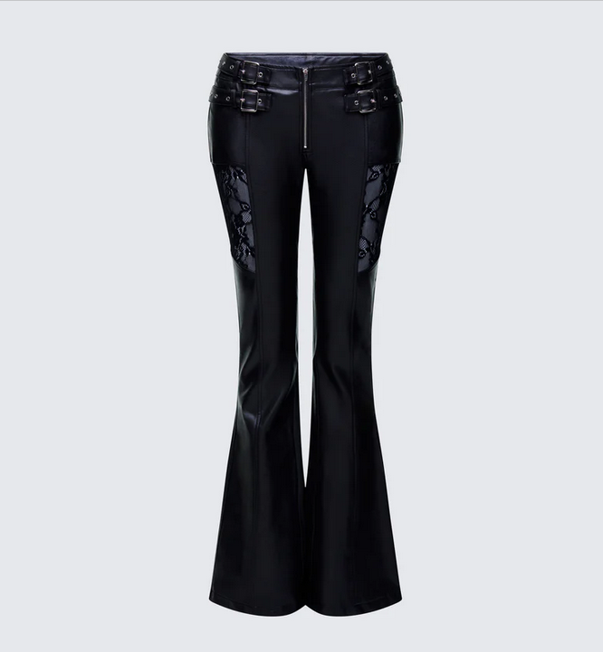 Finesse Vyra Black Vegan Leather Pants