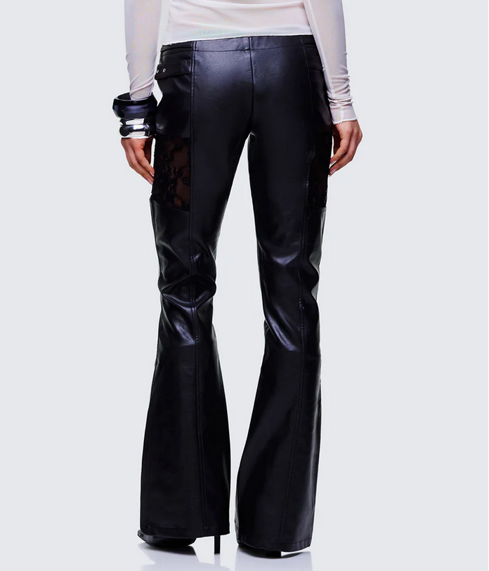 Finesse Vyra Black Vegan Leather Pants