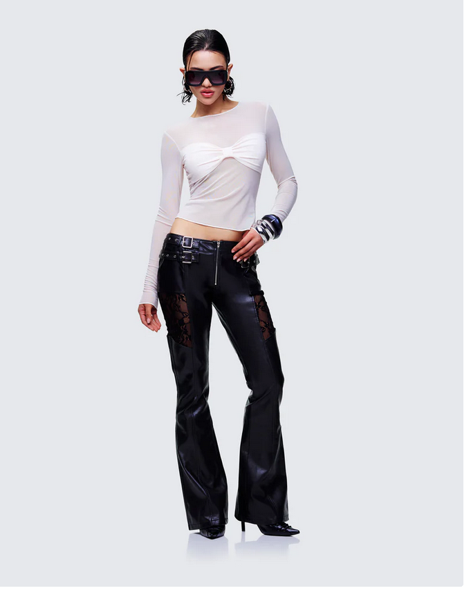 Finesse Vyra Black Vegan Leather Pants