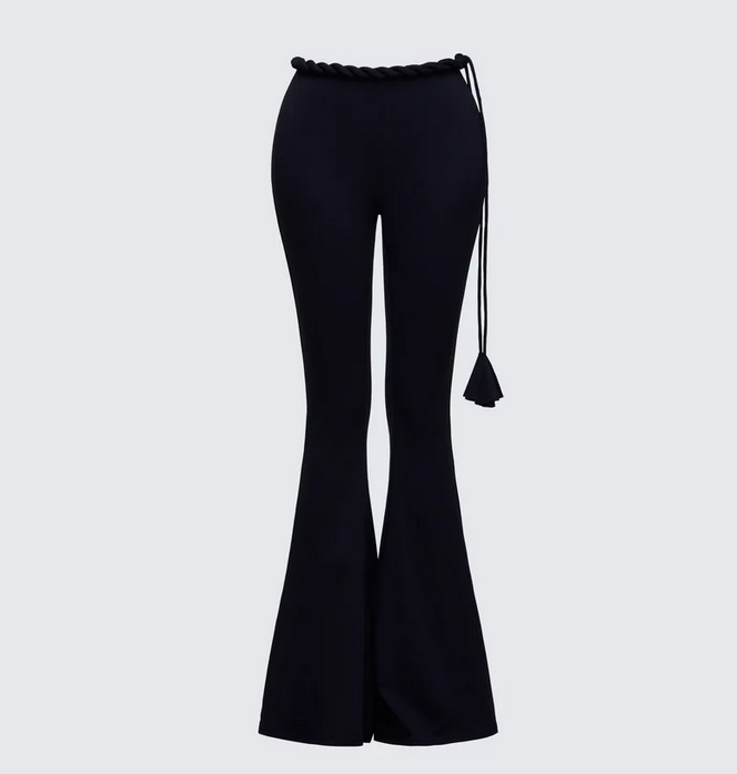Finesse Sailor Black Jersey Twist Waist Pant