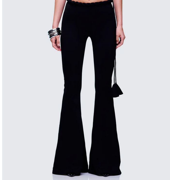 Finesse Sailor Black Jersey Twist Waist Pant