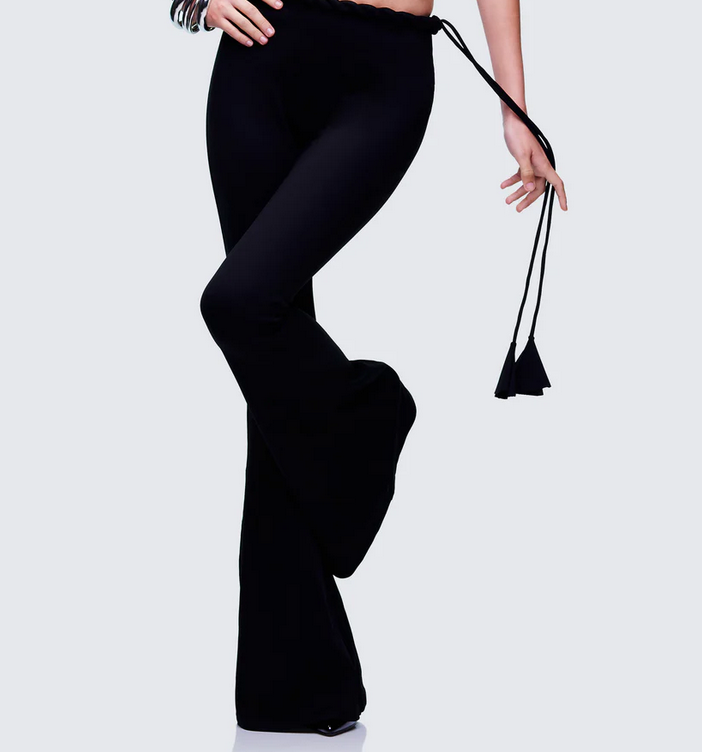 Finesse Sailor Black Jersey Twist Waist Pant