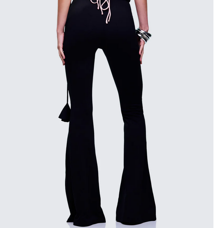 Finesse Sailor Black Jersey Twist Waist Pant