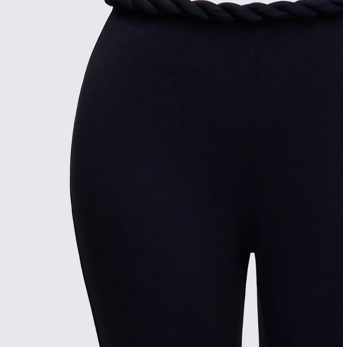 Finesse Sailor Black Jersey Twist Waist Pant