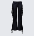 Finesse Delilah Black Denim Fringe Jeans