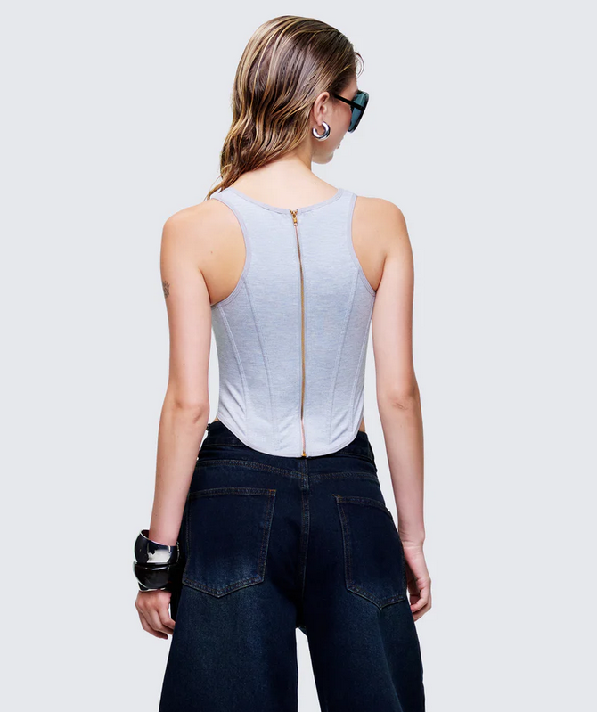 Finesse Allie Grey Jersey Corset Top