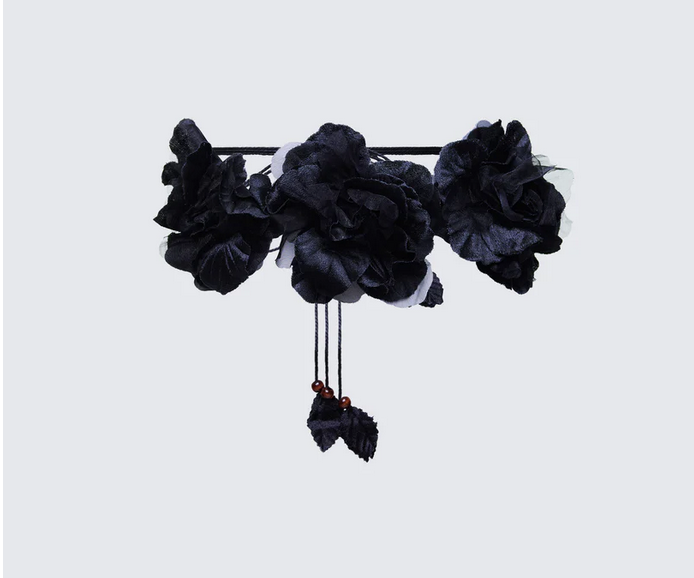 Finesse Jacira Black Triple Corsage Tie Belt