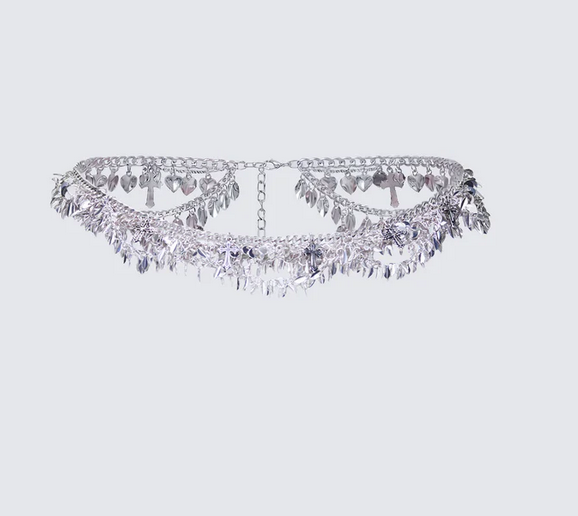 Finesse Faye Silver Charm Belly Chain