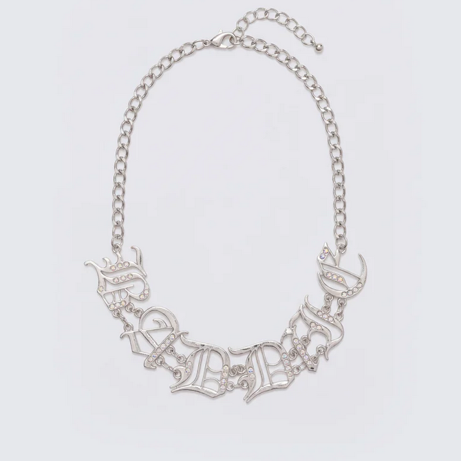 Finesse Evania Silver Baddie Diamante Choker