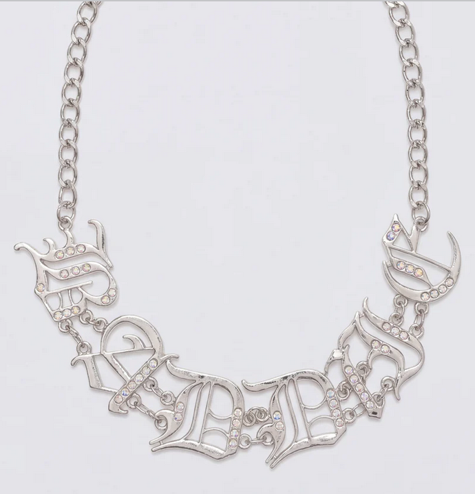 Finesse Evania Silver Baddie Diamante Choker