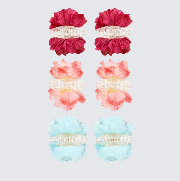 Finesse Kaelis Multi Flower Hair Claw Set - 6 Pack